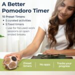 Mindsight Focused Activity Timer & Tracker | Promotes Work Life Balance & Productivity | Pomodoro 'Plus' w/ 5 Fixed timers + 5 curated Wellness Activities | Office Desk Accessory | Mindfulness | ADHD - Image 3