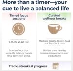 Mindsight Focused Activity Timer & Tracker | Promotes Work Life Balance & Productivity | Pomodoro 'Plus' w/ 5 Fixed timers + 5 curated Wellness Activities | Office Desk Accessory | Mindfulness | ADHD - Image 5