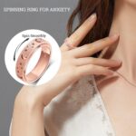 Anxiety Ring for Women Spinner Ring Fidget Ring Fidget Toys Adults Stainless Steel Spinner Rings for Anxiety Fidget Rings for Women Anxiety Fidget Ring Rose Gold Size 8 - Image 4