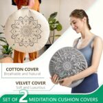 Hihealer Meditation Cushion, Traditional Tibetan Meditation Pillow Velvet Cover - Large Floor Cushion Seating for Adults - Yoga Buckwheat Bolster for Women、Moms - Image 3