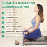 Hihealer Meditation Cushion, Traditional Tibetan Meditation Pillow Velvet Cover - Large Floor Cushion Seating for Adults - Yoga Buckwheat Bolster for Women、Moms - Image 7