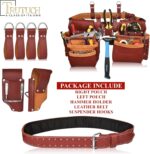 Premium Heavy Duty Grain Leather Tool Belt | Carpenter Tool Pouch for Handyman | Leather Tool Pouch | Tool Belts for Construction | Drywall | Framers | Electrician - Image 6