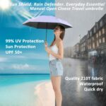 BAODINI Travel Mini Umbrella for Purse With Case Small Compact UV Sun Protection Sun Lightweight Tiny Pocket Manual Open Close Umbrella for Women Kids and Men - Image 3