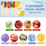 9 Pack Collagen Face Masks Skincare for Women, Hydrating Sheet Face Masks Suitable for All Skin Types, Bulk Facial Masks for Women Skin Care, Face Mask Gifts Set for Spa Party - Image 4
