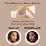 AMIRO M2 Travel Makeup Bag with 5 Level Brightness & 3 Color LED Mirror, Portable Makeup Artist Organizer, White - Image 4