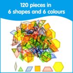 edxeducation Transparent Pattern Blocks | Mini Jar | Plastic Pattern Blocks | Practice Sorting, Measurement and Fractions | Sensory Play | Math Manipulative - Image 4