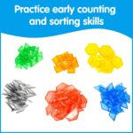 edxeducation Transparent Pattern Blocks | Mini Jar | Plastic Pattern Blocks | Practice Sorting, Measurement and Fractions | Sensory Play | Math Manipulative - Image 6