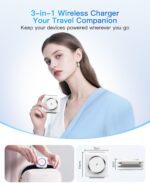 Charging Station for Apple Multiple Devices - 3 in 1 Foldable Magnetic Wireless Charger Dock - Travel Charging Pad for iPhone 16 15 14 13 12 Pro Max Plus Watch & Airpods - Image 3