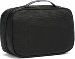 TUMI Alpha Split Travel Kit - Compact Toiletry Bag for Men & Women - Features Removable Leather Handle & 3 Zip Pockets - Black - Image 4