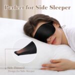 3D Eye Mask Sleep Mask for Men & Women, 100% Pressure-Free & Light Block-Out Eye Mask for Sleep with Easy Adjustable Strap, Night Eye Cover for Travel, Black - Image 8