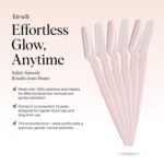 Kitsch Dermaplane Razor for Women Face – Face Razors for Women & Men, Eyebrow Trimmer & Face Shaver – Exfoliating Facial Razor & Skin Care Tool for Smoother Skin - Blush, 6 pcs - Image 3