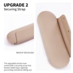 Silicone Makeup Brush Holder Travel Cosmetic Bag：Soft Portable Cosmetic Face Brushes Holder with Upgrade Anti-Fall Out Magnetic Closure, Large Travel Makeup Brush Case - Walnut - Image 4