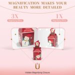 Compact Mirror, 1X/3X Magnification LED Pocket Mirror with Nternal BIattery, Mini Mirror for Purse, Pocket,Travel and Present (Pink) - Image 5