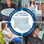 BEDELITE Travel Blanket with Bag, Ultra-Soft Jacquard Fleece Blanket with Luggage Sleeve & Backpack Clip, Airplane Blanket Travel Essentials, Blue - Image 4