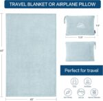 BEDELITE Travel Blanket with Bag, Ultra-Soft Jacquard Fleece Blanket with Luggage Sleeve & Backpack Clip, Airplane Blanket Travel Essentials, Blue - Image 6