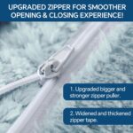 BEDELITE Travel Blanket with Bag, Ultra-Soft Jacquard Fleece Blanket with Luggage Sleeve & Backpack Clip, Airplane Blanket Travel Essentials, Blue - Image 8