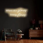 Where Skin Glows Energy Flows Neon Sign for Wall Decor, Large Neon Signs Esthetician Spa Decor for Medspa Led Neon Light Beauty Salon Decor, Neon Spa Salon Sign. Size:24inch - Image 4