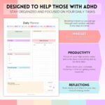 ADHD Daily Planner Notepad for Neurodivergent Adults - Productivity Daily Planner Desk Pad & Task Management to Stay Organized and Focused Note Pad (Rainbow, A4 Portrait) - Image 5