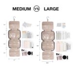 BAGSMART Toiletry Bag Travel Bag with Hanging Hook, Water-resistant Makeup Cosmetic Bag Travel Organizer for Accessories, Shampoo, Full-size Container, Toiletries (Baby Pink, Medium) - Image 3