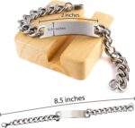 Papa Remembrance Cuban Chain Stainless Steel Bracelet, Thank You for The Love, Guidance, and Laughter, Best Memorial Gifts for Loss of Loved One, Sympathy Gifts for Men Women - Image 3