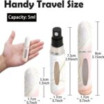 Perfume Travel Refillable Bottle– Portable Mini Sprayer,Empty Perfume Bottles with Unique Patterns,Refill Pump Case for Traveling and Outgoing,2 Pcs Pack of 5 ml(White and Pink) - Image 3