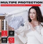 Travel Vacuum Storage Bags with Rechargeable USB Pump, 12 Pack Carry-On Size Compression Packing Bags for Luggage and Suitcase, Space Saver for Clothes and Clothing Travel - Image 6