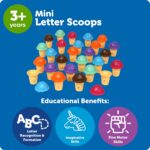 Learning Resources Mini Letter Scoops, 52 Pieces, Ages 3+,Preschool Learning Toys, Stacking Toys, Montessori Toys - Image 6
