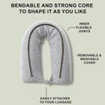 Dot&Dot Twist Memory Foam Travel Pillow for Airplanes - Travel Neck Pillow for Sleeping - Airplane Pillow for Neck Support, Chin, Lumbar and Leg - Adjustable, Bendable Neck Roll Pillow - Image 3