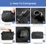 Vacuum Storage Bags for Travel with Portable Pump, Upgraded Vacuum Compression Bags for Travel, IPX8 Waterproof Zipper & 420D Nylon, Includes Electric Pump, Save 60% Luggage Space, 5-7 Day Trip - Image 7