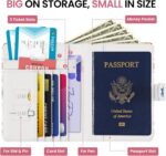 Passport Holder for Travel Essentials, RFID Blocking Leather Cover Wallet with Magnetic Closure, Aesthetic & Cute Passport Book Case for Women and Men - Wildflower - Image 3