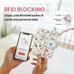 Passport Holder for Travel Essentials, RFID Blocking Leather Cover Wallet with Magnetic Closure, Aesthetic & Cute Passport Book Case for Women and Men - Wildflower - Image 5