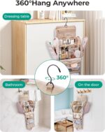 BAGSMART Travel Toiletry Bag with Removable Partition, Puffy Water-resistant Fabric Hanging Organizer for Full-Size Toiletries, Accessories, Black - Image 5