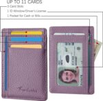 Travelambo Slim Wallet Front Pocket Minimalist Leather RFID Blocking Medium Size - Image 5