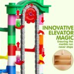 JOYIN 236Pcs Glowing Marble Run with Motorized Elevator- Construction Building Blocks Toys with 30 Glow in The Dark Plastic Marbles, STEM Toy for Boys and Girls Gift for Christmas - Image 3