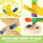 JOYIN 236Pcs Glowing Marble Run with Motorized Elevator- Construction Building Blocks Toys with 30 Glow in The Dark Plastic Marbles, STEM Toy for Boys and Girls Gift for Christmas - Image 7