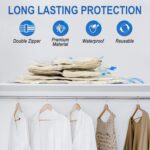 16 Pack Vacuum Storage Bags with Hand Pump, 4 Jumbo + 4 Large + 4 Medium + 4 Small Plastic Packaging Bags, 80% Space Saver Vacuum Seal Bags for Clothing, Travel Lugggage, Blankets, Comforters - Image 4