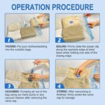 16 Pack Vacuum Storage Bags with Hand Pump, 4 Jumbo + 4 Large + 4 Medium + 4 Small Plastic Packaging Bags, 80% Space Saver Vacuum Seal Bags for Clothing, Travel Lugggage, Blankets, Comforters - Image 8