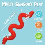 BUNMO Stocking Stuffers for Kids - Pop Tubes - Sensory Toys - Toddler Toys - Imaginative Play & Stimulating Creative Learning - Stocking Stuffers for Toddlers - 4 Pack Large - Image 4