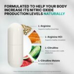 Nature's Pure Blend Nitric Oxide Supplements for Men – L-Arginine L-Citrulline – Heart Support & Flow Circulation Booster – 1500MG L Arginine and L Citrulline, Preworkout, Bodybuilding - Image 6