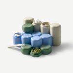 Cadence Travel Containers - Daily Routine Capsule Set - Magnetic Containers with Lids,4 Flex Mediums (1.32oz) & 3 Flex Smalls (0.56oz) - Shampoo, Conditioner, Body Wash, Pills, & More - Sand - Image 5