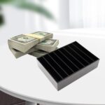 Money Organizer for Cash, 8 Compartment Black Acrylic Money Holder, Cash Tray, Cash Box, Cash Organizer for Bills - Image 3