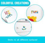 KOMARC GAMES StickiKubes, Mini Stacking Cubes That Stick to Anything, Non Toxic Kid Safe Sticky Blocks, Creative Construction Toy - 125 Cubes, 4 Colors, Tub - Image 6