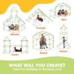 Tiny Land Fort Building Kit Creative Fort Indoor Outdoor for 5-12 Years Old Boys and Girls STEM Building Toys with Storage Bag DIY Castles Tunnels with 86 Rods and 44 Balls - Image 5