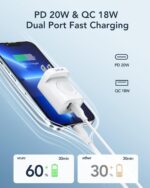 VRURC for Apple Watch Charger, Wireless Magnetic Portable iWatch Charger, PD 20W 3-in-1 Travel Essentials Fast Charging Block for iWatch Ultra/SE/11/10/9/8/7/6/5,iPhone 17/16/15/14/13,Android-White - Image 3