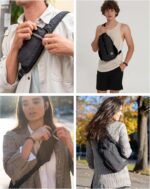 WATERFLY Crossbody Sling Backpack Sling Bag Travel Hiking Chest Bag Daypack (Black) - Image 4