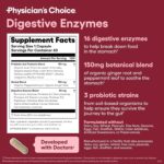 Physician's CHOICE Digestive Enzymes for Bloating & Digestion - 16 Enzymes with Organic Prebiotics & Probiotics for Gut & Digestive Health - Meal Time Discomfort Relief - Dual Action Support - 60 CT - Image 7