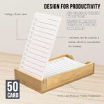 Daily To Do List Planner, Daily ToDo Checklist Cards and Bamboo Stand, 50 To Do Cards, Productivity System Planners Notebook for Work Office Accessories - Image 4