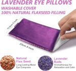 Lavender Eye Pillow for Relaxation, Yoga, Sleeping, Weighted Eye Mask Heated for Headache, Sinus, Dry Eyes Relief, Moist Heat Eye Compress, Meditation Accessories with Aromatherapy, Pack of 2 - Image 4
