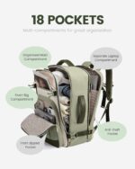 LOVEVOOK 40L Travel Backpack for Women & Men - 17.3 Inch Carry On Backpack & Personal Item Backpack for Airlines, Spacious and Durable Design, with 3 Packing Cubes - Image 6