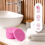 GAINWELL 50-Count Compressed Facial Sponges for Daily Facial Cleansing and Exfoliating, 100％ Natural Cosmetic Spa Sponges for Makeup Remover, Reusable, Pink - Image 8